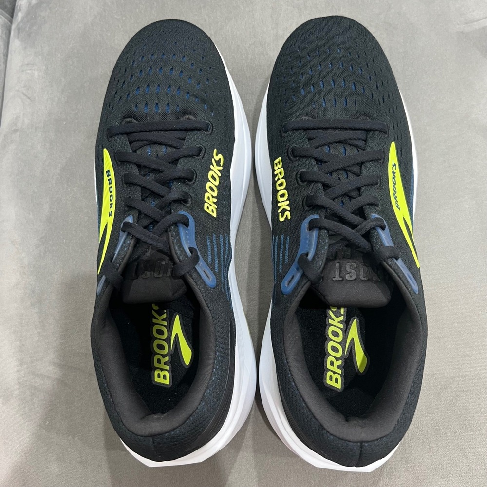 Brooks Ghost Max 3 Running Shoes Mens 12 Black/Navy/Acid Lime Athletic Sneakers - Picture 5 of 11
